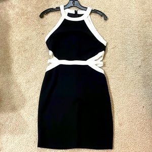 Black and White dress with cut outs on the side